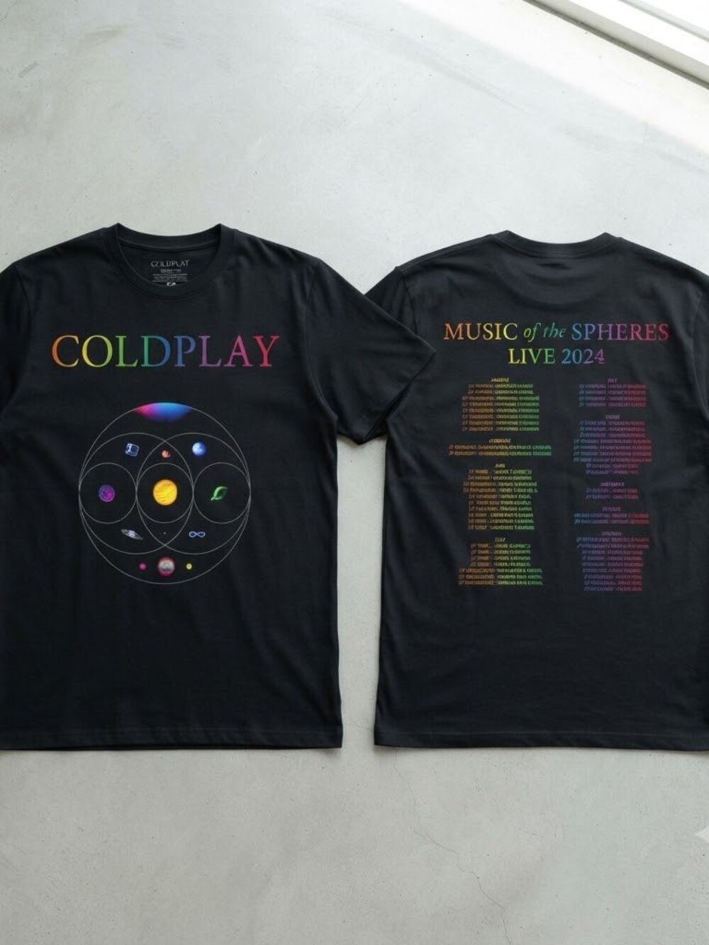 Coldplay Music Of The Spheres Live Black T-Shirt S-4XL